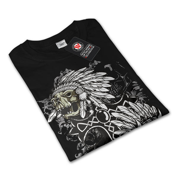 Indian Curse Skull Mens Long Sleeve T-Shirt