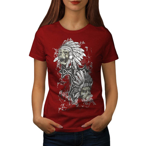 Indian Curse Skull Womens T-Shirt