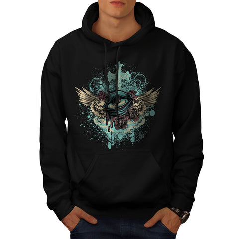 Eye Ball Angel Wings Mens Hoodie