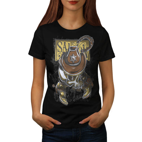 Western Style Skull Womens T-Shirt