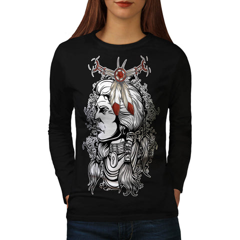 Indian Tribe Chief Womens Long Sleeve T-Shirt