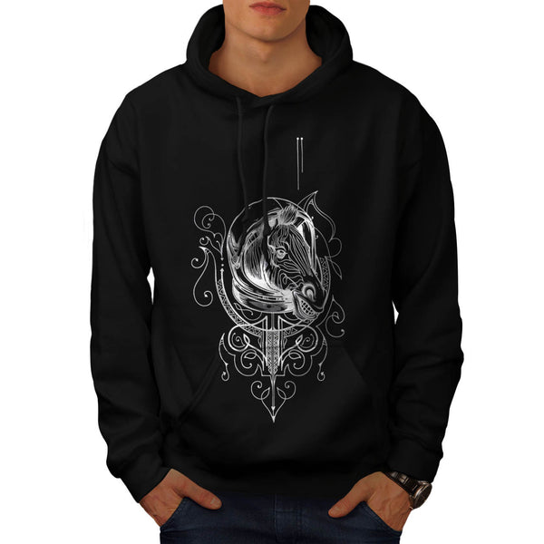 Amazing Zebra Head Mens Hoodie