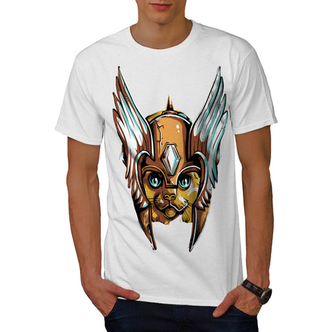 Cat Helmet Warrior Mens T-Shirt