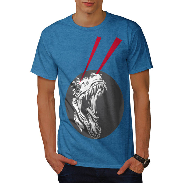 Crazy Dinosaur Laser Mens T-Shirt