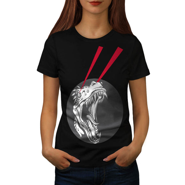 Crazy Dinosaur Laser Womens T-Shirt
