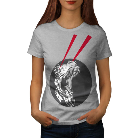 Crazy Dinosaur Laser Womens T-Shirt