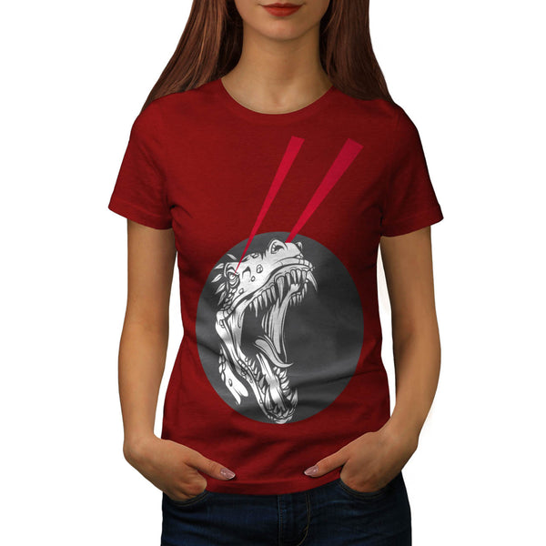 Crazy Dinosaur Laser Womens T-Shirt