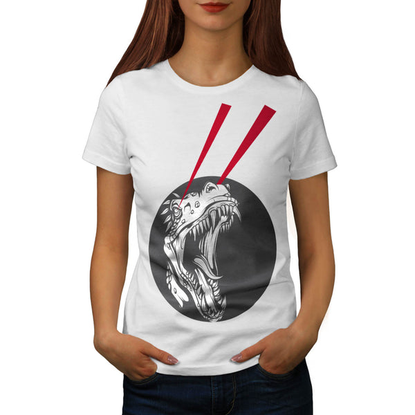 Crazy Dinosaur Laser Womens T-Shirt