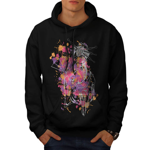 Japanese Geisha Lady Mens Hoodie