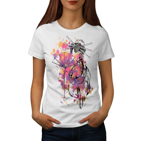 Japanese Geisha Lady Womens T-Shirt
