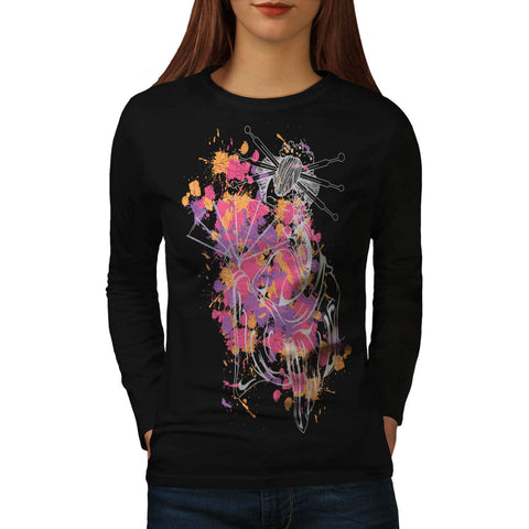 Japanese Geisha Lady Womens Long Sleeve T-Shirt