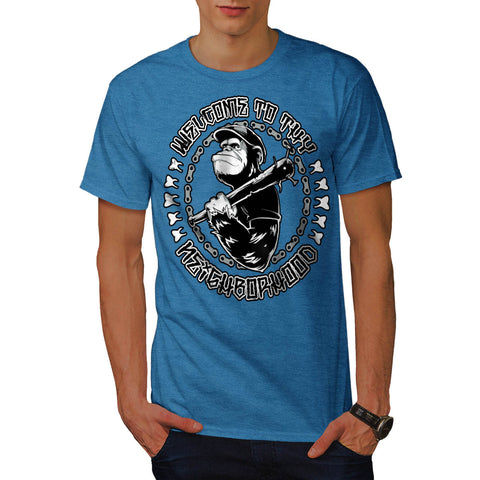 Monkey Chimp Hood Bat Mens T-Shirt