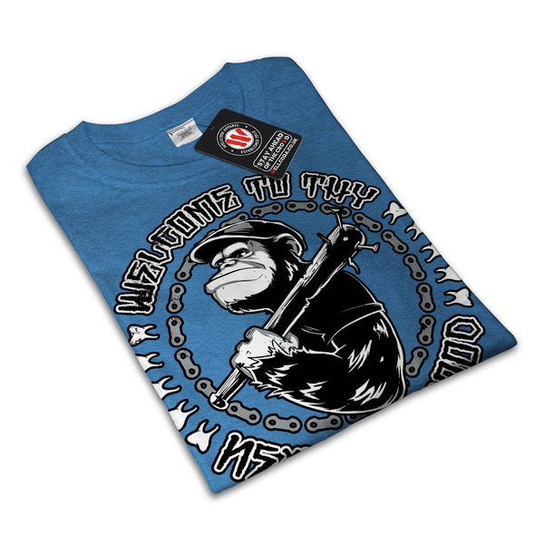 Monkey Chimp Hood Bat Womens T-Shirt