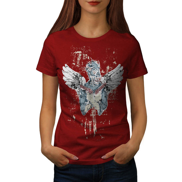 Gangster Mask Gun Womens T-Shirt