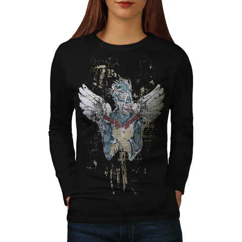 Gangster Mask Gun Womens Long Sleeve T-Shirt