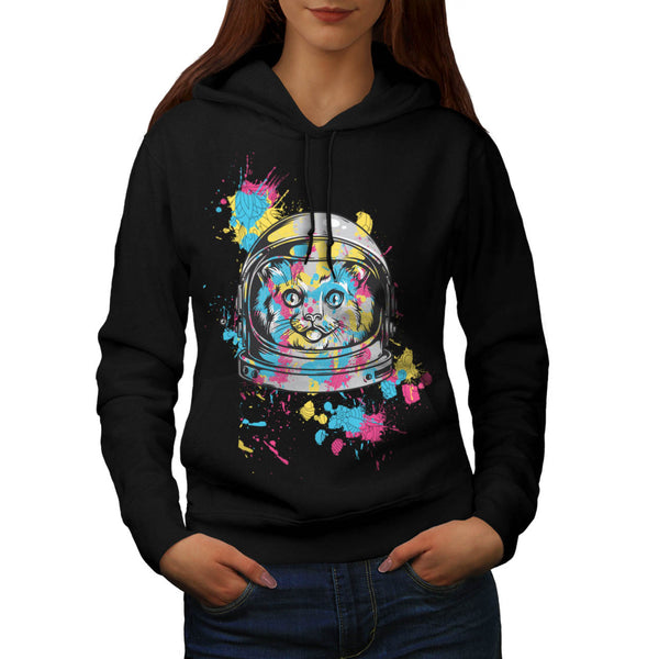 Cat Space Helmet Womens Hoodie