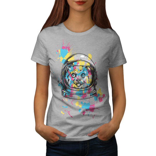 Cat Space Helmet Womens T-Shirt