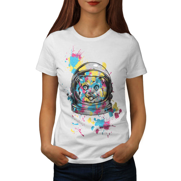 Cat Space Helmet Womens T-Shirt