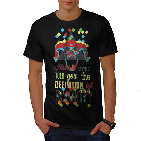 Insanity Joker Skull Mens T-Shirt