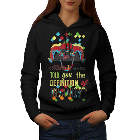 Insanity Joker Skull Womens Hoodie