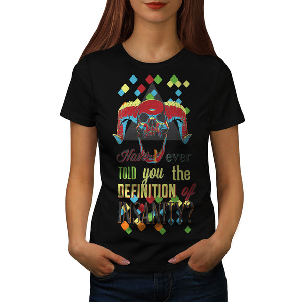 Insanity Joker Skull Womens T-Shirt