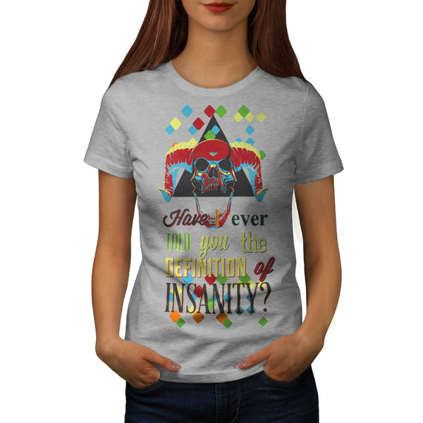 Insanity Joker Skull Womens T-Shirt