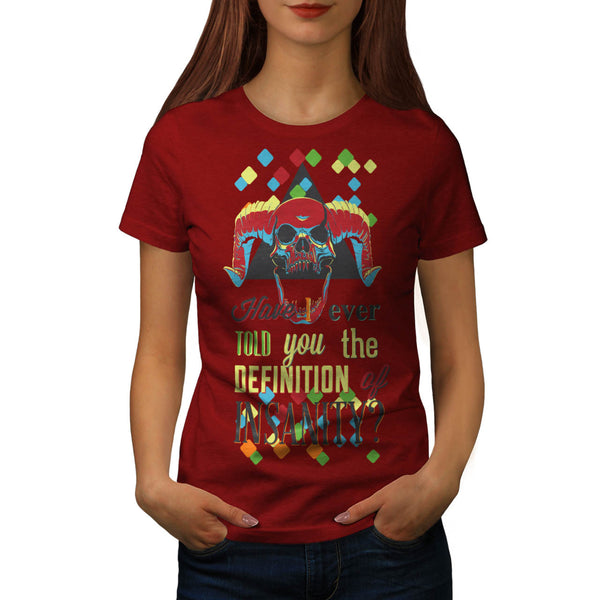 Insanity Joker Skull Womens T-Shirt