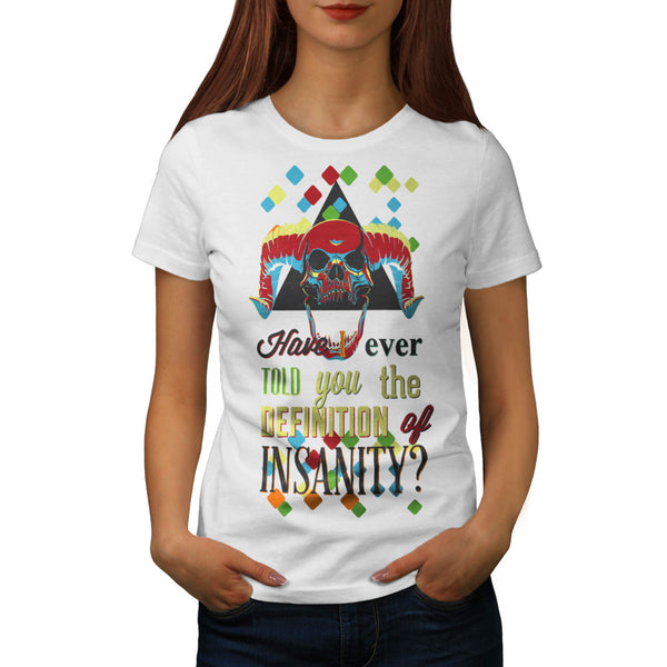 Insanity Joker Skull Womens T-Shirt