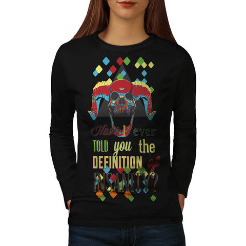 Insanity Joker Skull Womens Long Sleeve T-Shirt