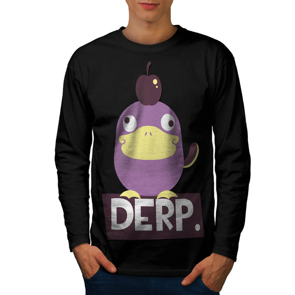Duck Derp Apple Fun Mens Long Sleeve T-Shirt