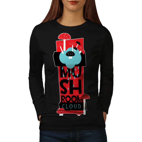Mushroom Cloud Rain Womens Long Sleeve T-Shirt