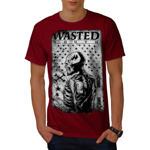 Wasted Youth Skull Mens T-Shirt