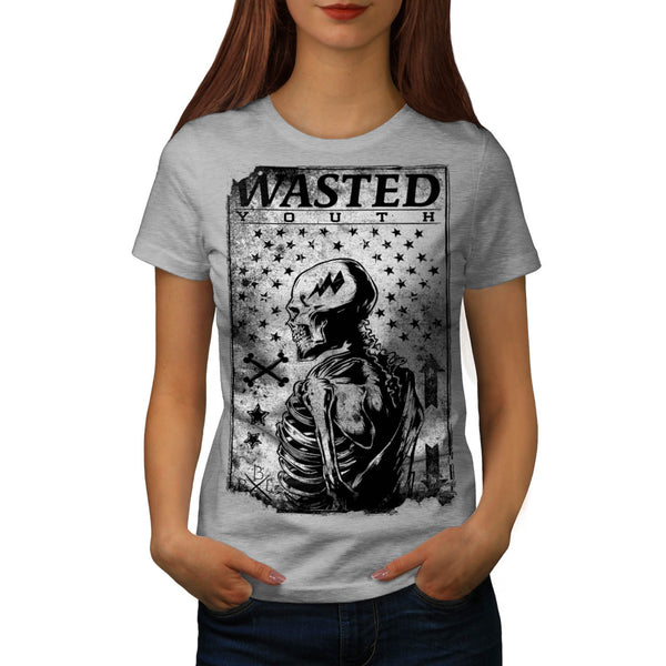 Wasted Youth Skull Womens T-Shirt