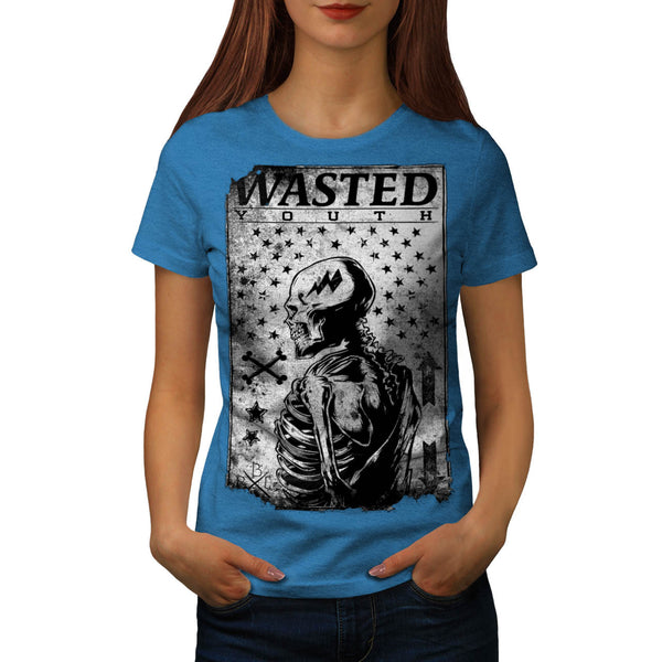 Wasted Youth Skull Womens T-Shirt