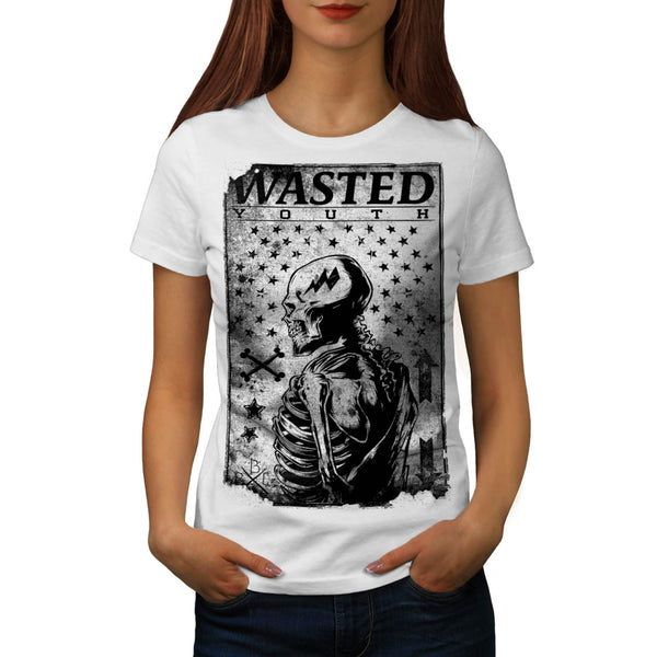 Wasted Youth Skull Womens T-Shirt