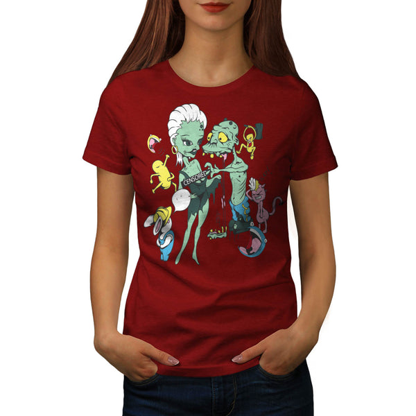 Monster Naked Fun Womens T-Shirt
