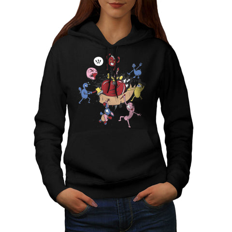 Attack Of The Heart Womens Hoodie