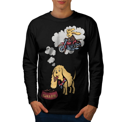 Dog Thinking Biker Mens Long Sleeve T-Shirt