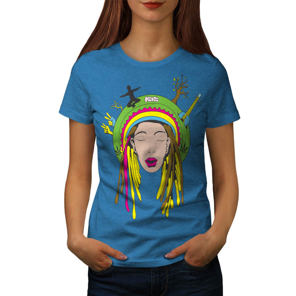Rasta Peace Girl Hat Womens T-Shirt