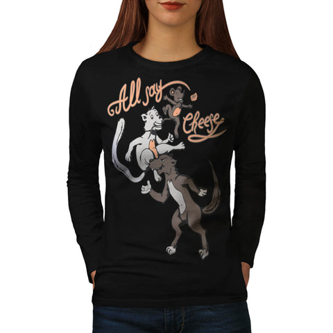 All Say Cheese Funny Womens Long Sleeve T-Shirt