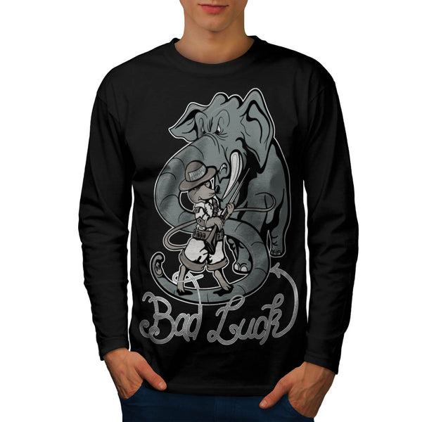 Bad Luck Elephant Mens Long Sleeve T-Shirt