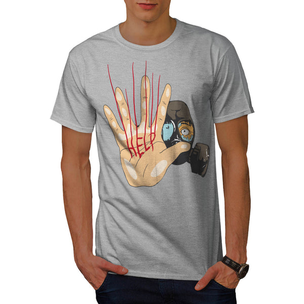 Gas Mask Help Please Mens T-Shirt