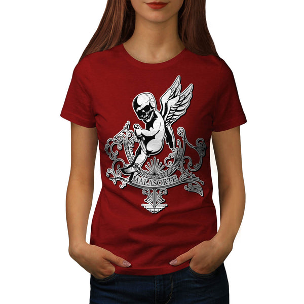 Angel Wing Skull Womens T-Shirt