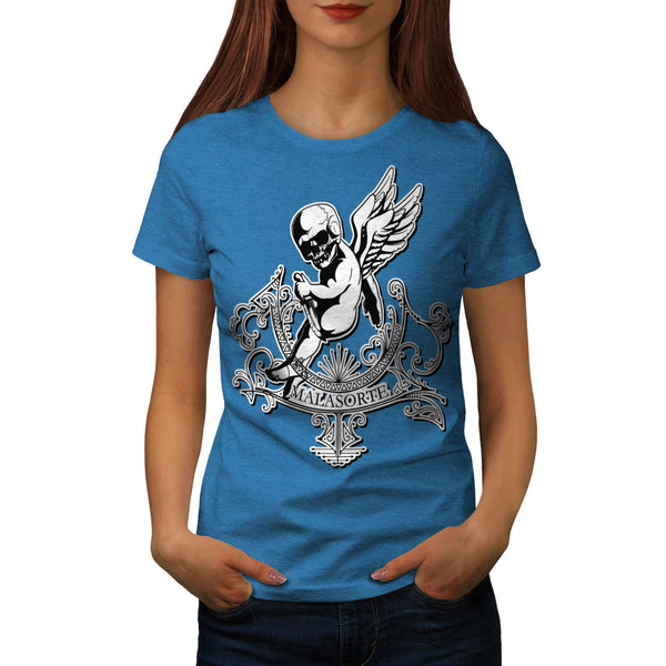 Angel Wing Skull Womens T-Shirt