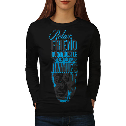 Relax Friend Monkey Womens Long Sleeve T-Shirt