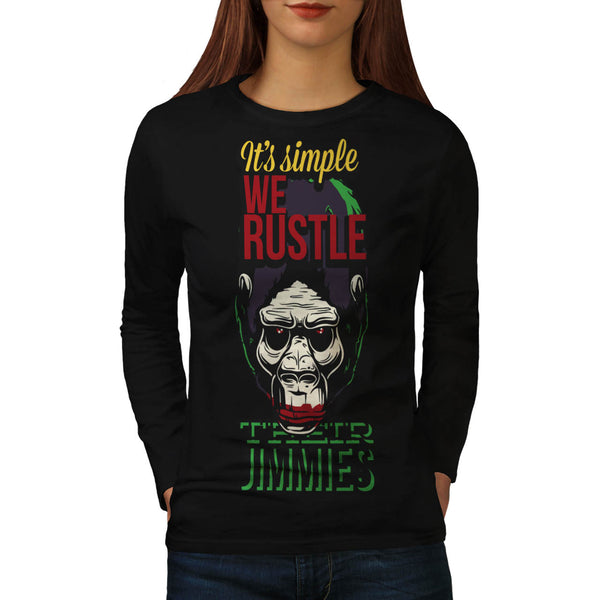Joker Gorilla Ape Womens Long Sleeve T-Shirt
