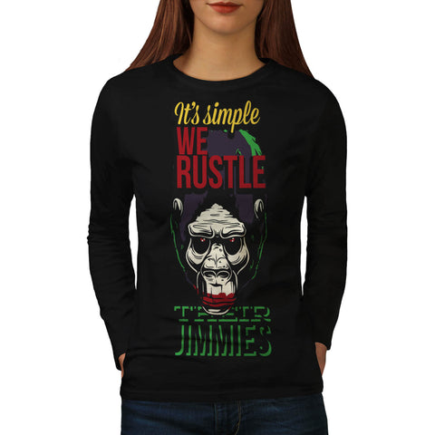 Joker Gorilla Ape Womens Long Sleeve T-Shirt