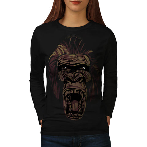 Amazing Monkey Face Womens Long Sleeve T-Shirt