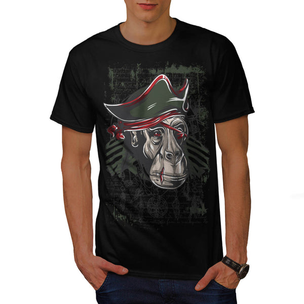 Monkey Pirate Fight Mens T-Shirt
