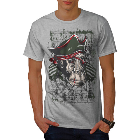 Monkey Pirate Fight Mens T-Shirt
